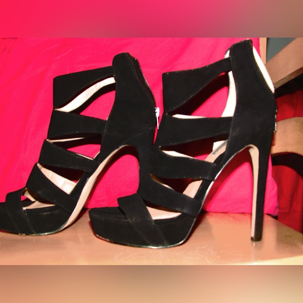 Steve Madden Black Strappy Heels